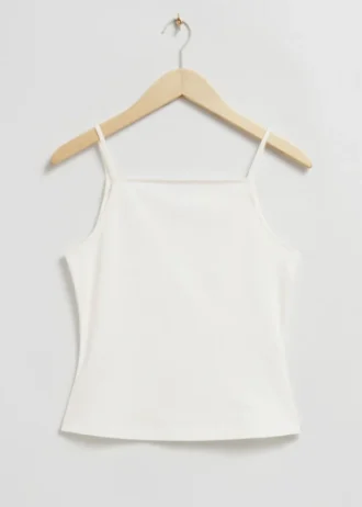 90-talls tank-top med firkantet hals