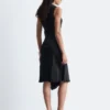 Asymmetrisk midikjole i sateng