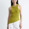 Asymmetrisk ribbestrikket tank-top