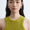Asymmetrisk ribbestrikket tank-top