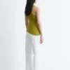 Asymmetrisk ribbestrikket tank-top