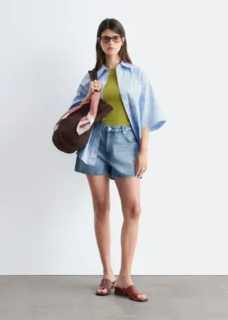 Avslappede denimshorts