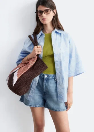 Avslappede denimshorts
