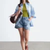 Avslappede denimshorts