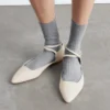 Ballerinasko med kryssstropper i skinn Ballerinasko med kryssstropper i skinn