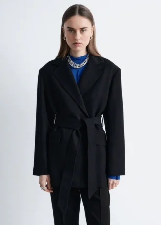 Blazer med skjerf i ull