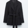 Blazer med skjerf i ull Blazer med skjerf i ull