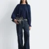 Bluse med ballongerm