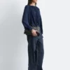 Bluse med ballongerm