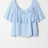 Bluse med volanger