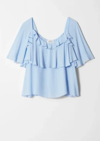 Bluse med volanger