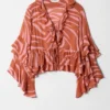 Bluse med volanger
