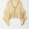 Bluse med volanger