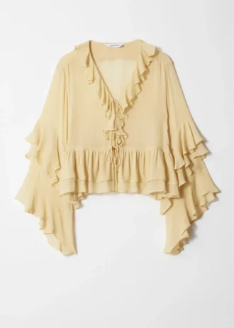 Bluse med volanger