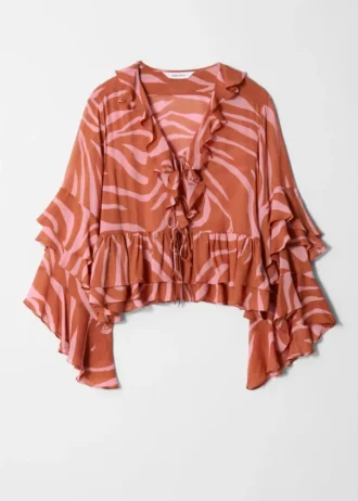 Bluse med volanger