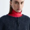 Cardigan i børstet mohairblanding Cardigan i børstet mohairblanding