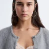 Cardigan i børstet mohairblanding Cardigan i børstet mohairblanding