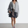 Cardigan i børstet mohairblanding Cardigan i børstet mohairblanding