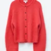 Cardigan i børstet mohairblanding Cardigan i børstet mohairblanding