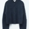 Cardigan i børstet mohairblanding Cardigan i børstet mohairblanding