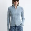 Cardigan med glidelås og turtleneck