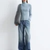 Cardigan med glidelås og turtleneck