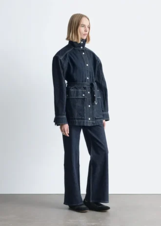 Denimjakke med snørebelte
