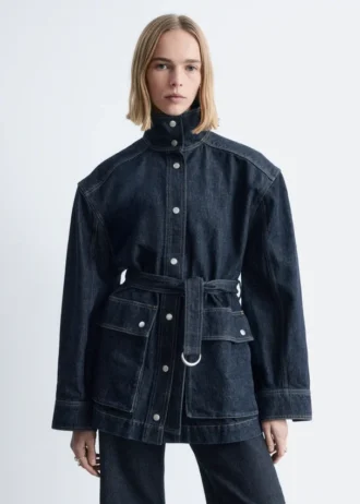 Denimjakke med snørebelte