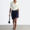 Denimshorts med høy midje Denimshorts med høy midje