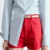 Denimshorts med høy midje