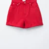 Denimshorts med høy midje