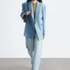 Dobbeltradet ullblazer Dobbeltradet ullblazer