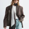 Dobbeltradet ullblazer