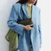 Dobbeltradet ullblazer Dobbeltradet ullblazer