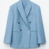 Dobbeltradet ullblazer Dobbeltradet ullblazer