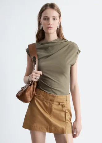 Drapert jersey-top