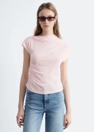 Drapert jersey-top