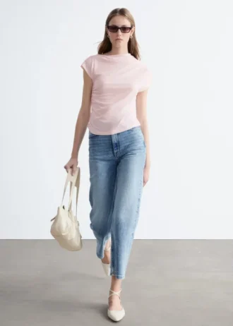 Drapert jersey-top