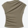 Drapert jersey-top