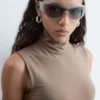Ermeløs midikjole med turtleneck