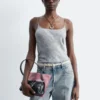 Gjennomsiktig satengjacquard-camisole