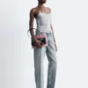 Gjennomsiktig satengjacquard-camisole