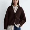 Grov ribbestrikket cardigan