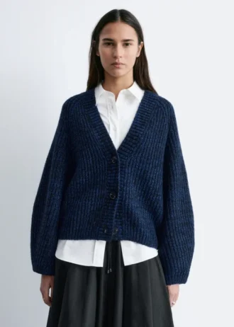 Grov ribbestrikket cardigan