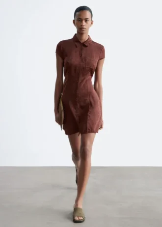 Jacquard miniskjortekjole