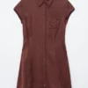 Jacquard miniskjortekjole
