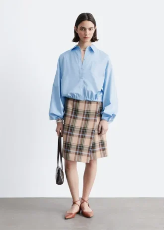 Knelang tartan-wrap-skjørt