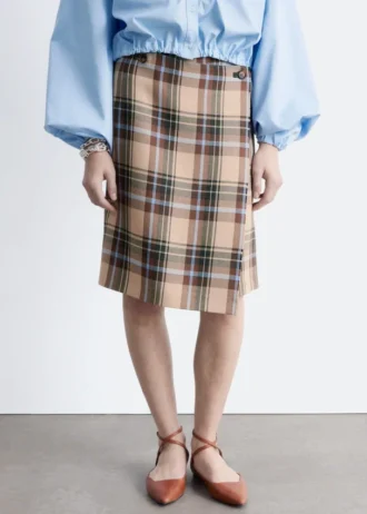 Knelang tartan-wrap-skjørt