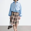 Knelang tartan-wrap-skjørt Knelang tartan-wrap-skjørt