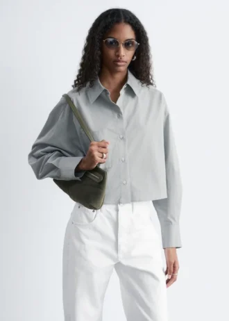 Kort oversized bomullsskjorte